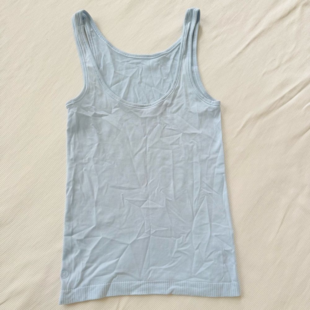 Lululemon Womens Tank Top Blue Gym Workout Yoga Stretchy 4